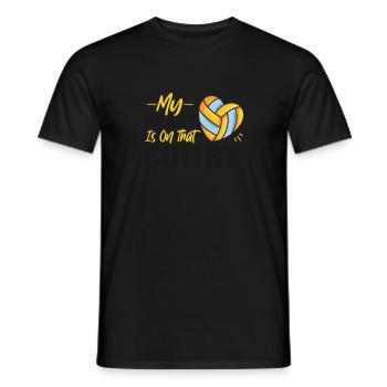 Équipe de volley-ball Mon cœur est - T-shirt homme - noir - Devant - AI Model Male 178 light (178cm)