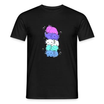 Spectrasexual Drapeau Axolotl Bunch Kawaii - T-shirt homme - noir - Devant - AI Model Male 178 light (178cm)
