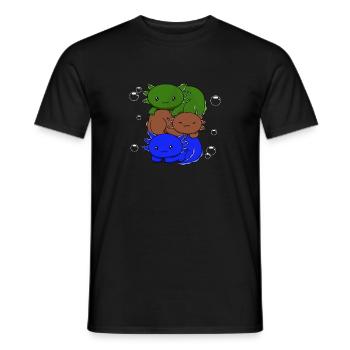 Drapeau sapiosexuel Axolotl Pile Kawaii - T-shirt homme - noir - Devant - AI Model Male 178 light (178cm)