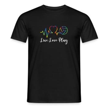 Volleyball Player Team Heartbeat - Männer T-Shirt - Schwarz - Vorne - AI Model Male 178 light (178cm)
