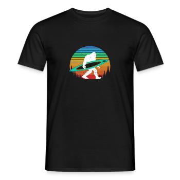 Bigfoot Kajak Paddeln See Wildwasser Kanu - Männer T-Shirt - Schwarz - Vorne - AI Model Male 178 light (178cm)