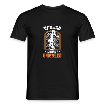 Le bonheur, c’est d’être un monocycle monocycliste - T-shirt homme - noir - Devant - AI Model Male 178 light (178cm)