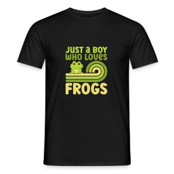 Cute Frog Design For Boys Kids Toad Catcher - T-shirt homme - noir - Devant - AI Model Male 178 light (178cm)