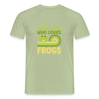 Cute Frog Design For Boys Kids Toad Catcher - Men's T-Shirt - sage - Front - AI Model Male 178 light (178cm)