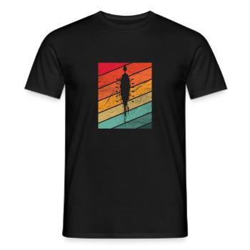 Retro Rowing Crew Boat - Cool Rower Row Team Pun - Men's T-Shirt - black - Front - AI Model Male 178 light (178cm)