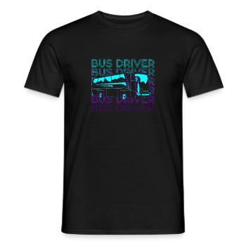 Bus driver retro gift - Men's T-Shirt - black - Front - AI Model Male 178 light (178cm)