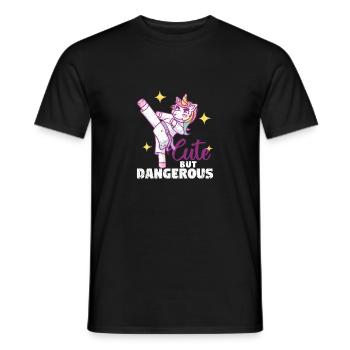 Niedlich aber gefährlich Lustig Karate Einhorn - Männer T-Shirt - Schwarz - Vorne - AI Model Male 178 light (178cm)
