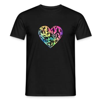 Martial Arts Heart Love Training Karate Tae Kwon Do - Men's T-Shirt - black - Front - AI Model Male 178 light (178cm)