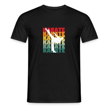 Rétro Vintage Karaté Silhouette 70s années 80 - T-shirt homme - noir - Devant - AI Model Male 178 light (178cm)