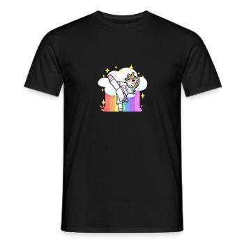 Karaté Amusant Arts Martiaux Arc-en-ciel Licorne - T-shirt homme - noir - Devant - AI Model Male 178 light (178cm)