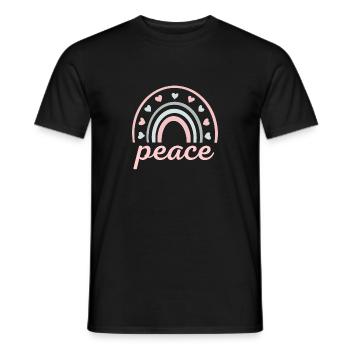 peace and love rainbow - T-shirt homme - noir - Devant - AI Model Male 178 light (178cm)