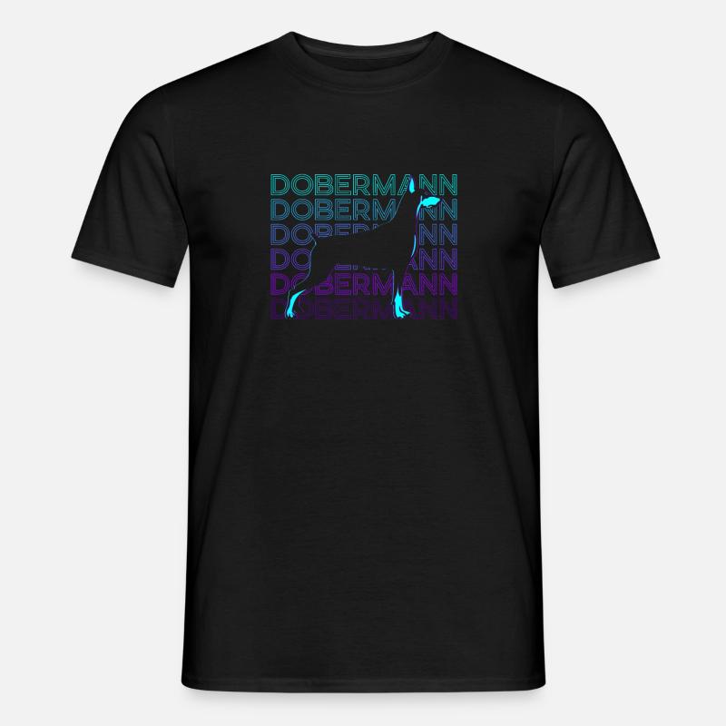 Dobermann Retro Geschenk - Männer T-Shirt - Schwarz