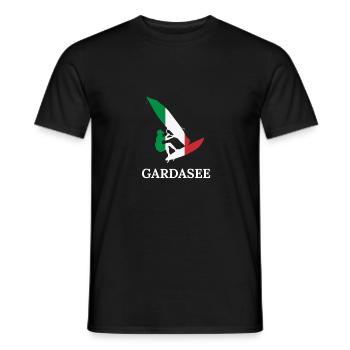 Gardasee Italien Urlaub Design für Windsurfer - Männer T-Shirt - Schwarz - Vorne - AI Model Male 178 light (178cm)