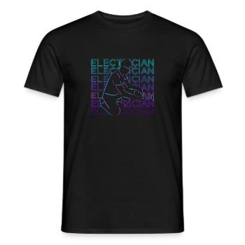 Electrician Retro Gift - Men's T-Shirt - black - Front - AI Model Male 178 light (178cm)