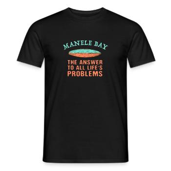 Manele Bay Answer To All Life's Problems Surfing - Men's T-Shirt - black - Front - AI Model Male 178 light (178cm)
