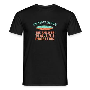 Orange Beach Answer To All Life's Problems - Men's T-Shirt - black - Front - AI Model Male 178 light (178cm)