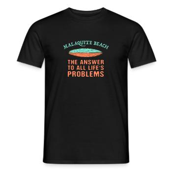 Malaquite Beach Réponse à tous les problèmes de la vie - T-shirt homme - noir - Devant - AI Model Male 178 light (178cm)
