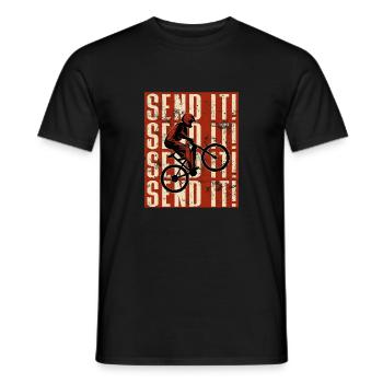 Mountainbike Send it Mtb - Männer T-Shirt - Schwarz - Vorne - AI Model Male 178 light (178cm)