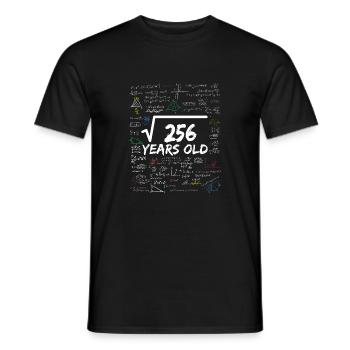 Racine carrée de 256 16TH Funny Math Birthday - T-shirt homme - noir - Devant - AI Model Male 178 light (178cm)