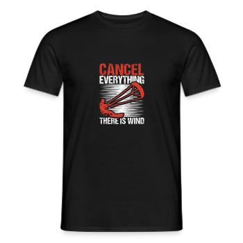Alles absagen Es gibt Wind Funny Kitesurf Kite - Männer T-Shirt - Schwarz - Vorne - AI Model Male 178 light (178cm)