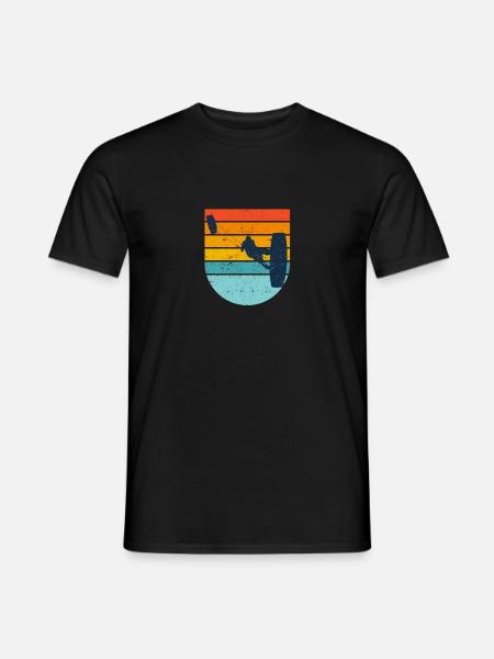 Kiteboard Silhouette Kitesurf Kiteboarding Kite - Men's T-Shirt - black