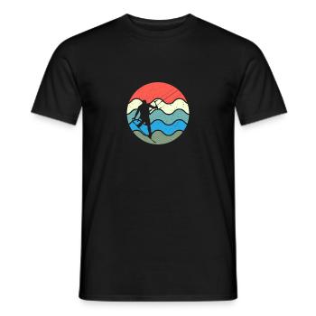 Retro Eighties Beach Surf 80er Jahre Vibe Wasser - Männer T-Shirt - Schwarz - Vorne - AI Model Male 178 light (178cm)