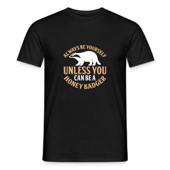 Lustiger Honigdachs - Männer T-Shirt - Schwarz - Vorne - AI Model Male 178 light (178cm)