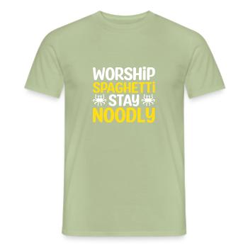 Fliegendes Spaghettimonster FSM - Männer T-Shirt - Sage - Vorne - AI Model Male 178 light (178cm)