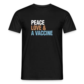 Peace Love Vaccine Pro-Vaccine - Men's T-Shirt - black - Front - AI Model Male 178 light (178cm)