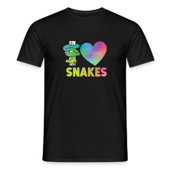 Snake Serpent Heart Watercolor I - Männer T-Shirt - Schwarz - Vorne - AI Model Male 178 light (178cm)