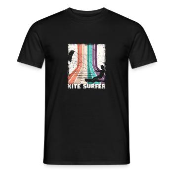 Kite Surfer Vintage Kite Surfing Sport Retro Wind - Men's T-Shirt - black - Front - AI Model Male 178 light (178cm)