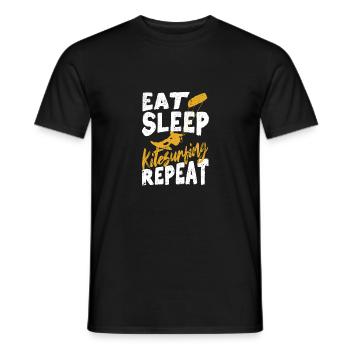 Fun Kite Surfer Planche à voile Nourriture Sommeil - T-shirt homme - noir - Devant - AI Model Male 178 light (178cm)