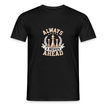 Always 3 Moves Ahead Chess Board Chess Player - Men's T-Shirt - black - Front - AI Model Male 178 light (178cm)