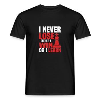 I Never Lose Either I Win Or I Learn Chess Player - Männer T-Shirt - Schwarz - Vorne - AI Model Male 178 light (178cm)