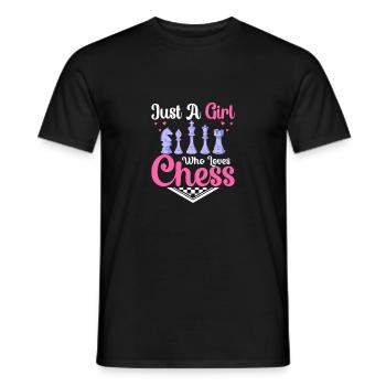 Just A Girl Who Loves Chess Chess Player Chess Bo - Men's T-Shirt - black - Front - AI Model Male 178 light (178cm)