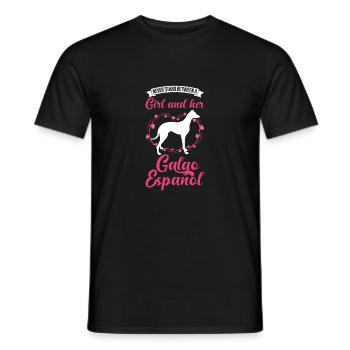 Galgo Espanol Fille Lévrier Espagnol - T-shirt homme - noir - Devant - AI Model Male 178 light (178cm)