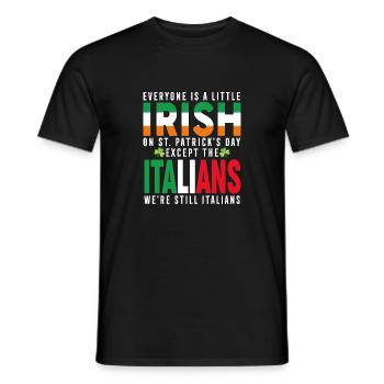 Italian St Patricks Day Sarcastic Italian Irish - Men's T-Shirt - black - Front - AI Model Male 178 light (178cm)