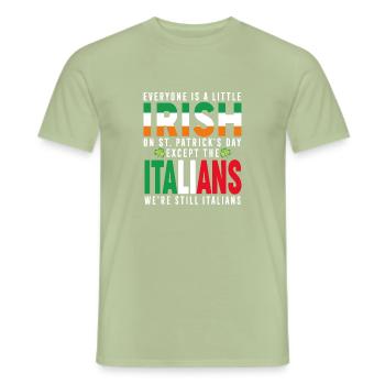 Jour de la Saint-Patrick italien Sarcastique Italien Irlandais - T-shirt homme - vert sauge - Devant - AI Model Male 178 light (178cm)
