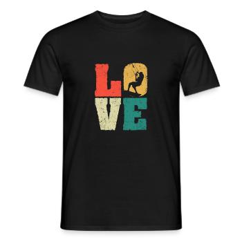 Retro Liebe Kitesurfen Liebhaber Kiteboarding Kite - Männer T-Shirt - Schwarz - Vorne - AI Model Male 178 light (178cm)