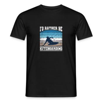 I'd rather Kiteboarding Funny Kitesurfing - Men's T-Shirt - black - Front - AI Model Male 178 light (178cm)