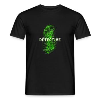DÉTECTIVE EMPREINTE DIGITALE ADN - T-shirt homme - noir - Devant - AI Model Male 178 light (178cm)