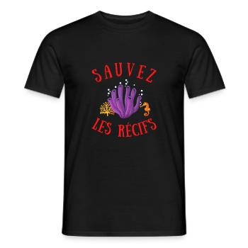 SAUVEZ LES RÉCIFS - T-shirt homme - noir - Devant - AI Model Male 178 light (178cm)