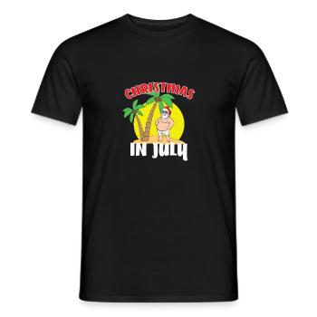 Drôle de vacances d’été à la plage Noël en juillet - T-shirt homme - noir - Devant - AI Model Male 178 light (178cm)