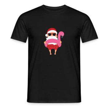 Drôle d’été Vacances à la plage Rose Flamant Christma - T-shirt homme - noir - Devant - AI Model Male 178 light (178cm)