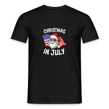 Drôle US Flag Summer Beach Vacances Noël En J - T-shirt homme - noir - Devant - AI Model Male 178 light (178cm)