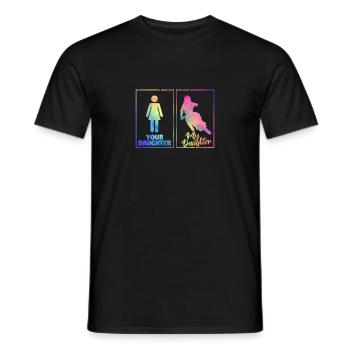 Lustiges Motocross Mama Papa Eltern Deine Tochter - Männer T-Shirt - Schwarz - Vorne - AI Model Male 178 light (178cm)