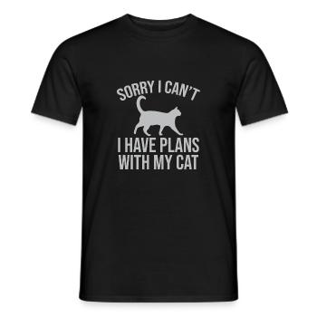 Désolé, je ne peux pas avoir de plans avec mon chat - T-shirt homme - noir - Devant - AI Model Male 178 light (178cm)