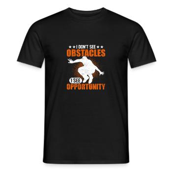 Je ne vois pas d’obstacles Je vois une opportunité Traceur P - T-shirt homme - noir - Devant - AI Model Male 178 light (178cm)