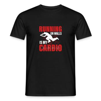 Running On Walls Is My Cardio Parkour Traceur - Men's T-Shirt - black - Front - AI Model Male 178 light (178cm)