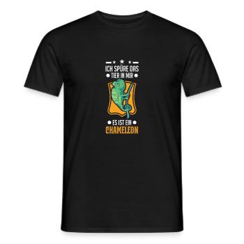 Je sens la bête en moi C’est un caméléon - T-shirt homme - noir - Devant - AI Model Male 178 light (178cm)